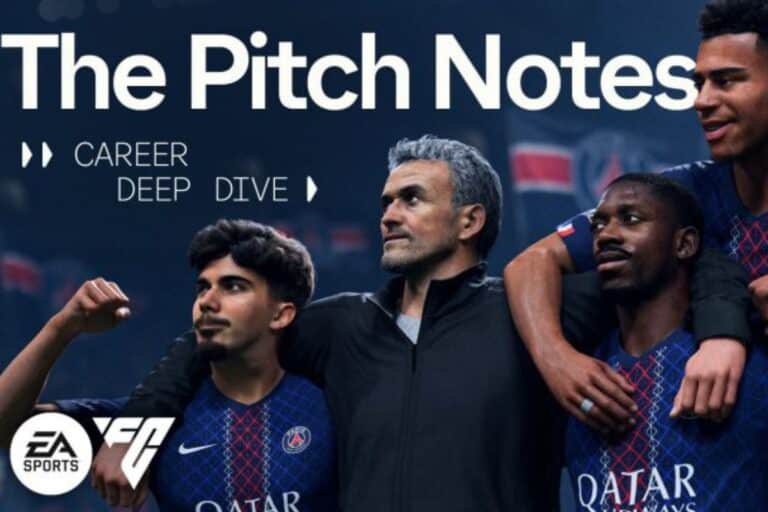 Affiche The Pitch Notes avec joueurs de football.