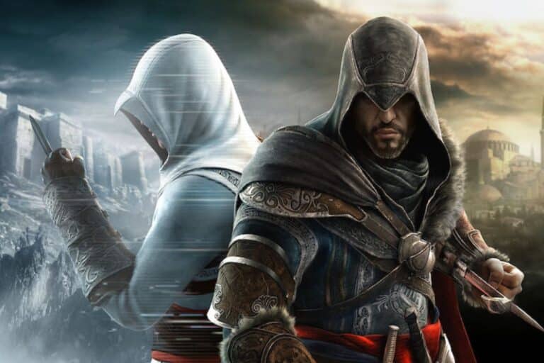 Deux personnages en tenues de combattants historiques.