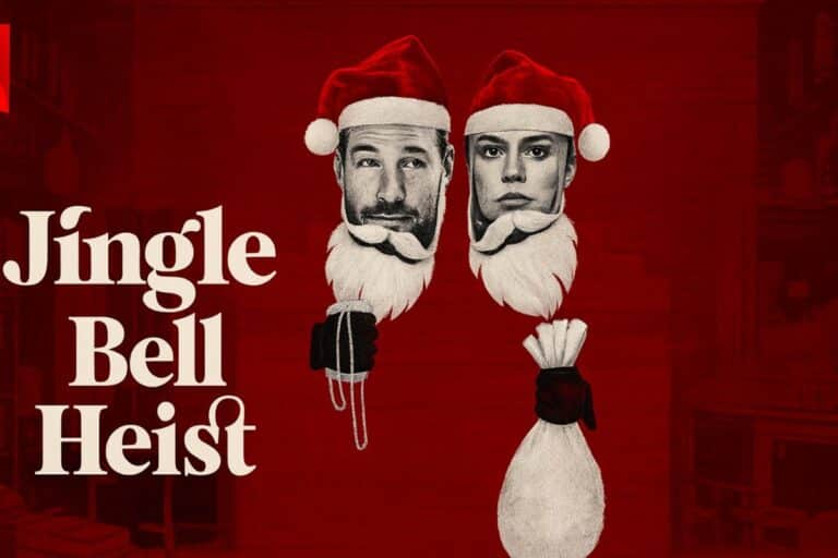 Affiche du film Jingle Bell Heist, ambiance festive.