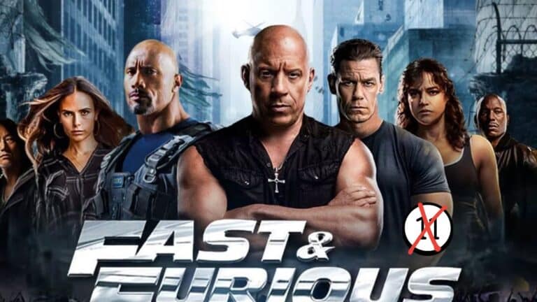 Affiche de film avec plusieurs personnages sérieux.