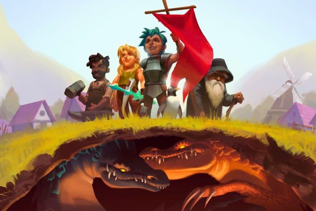 Aventure héroïque avec dragons souterrains.