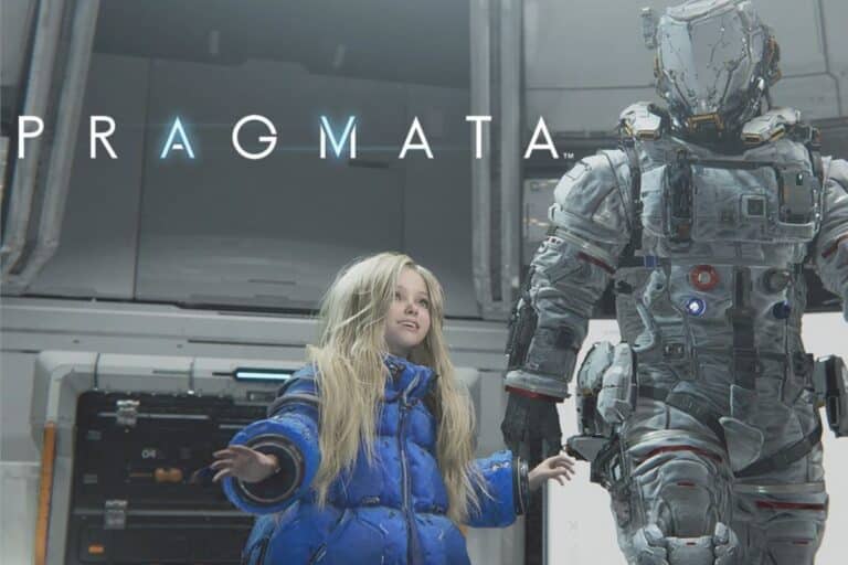 Enfant et astronautes dans un vaisseau spatial futuriste.