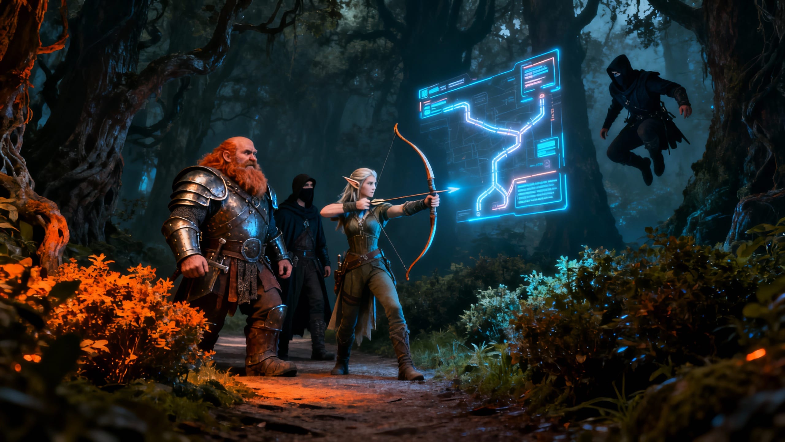 Aventure fantastique dans une forêt enchantée.