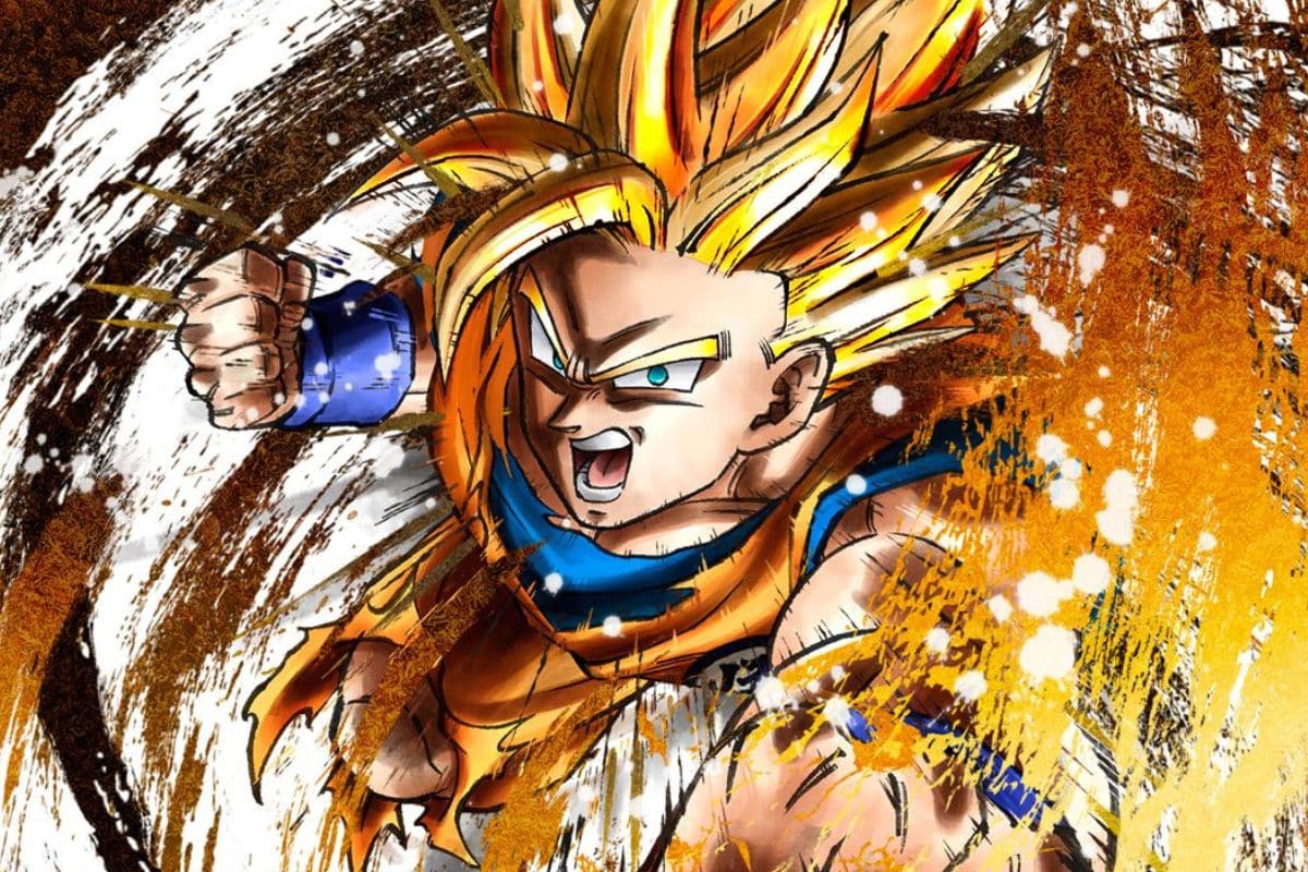 Personnage animé blond criant en action héroïque.