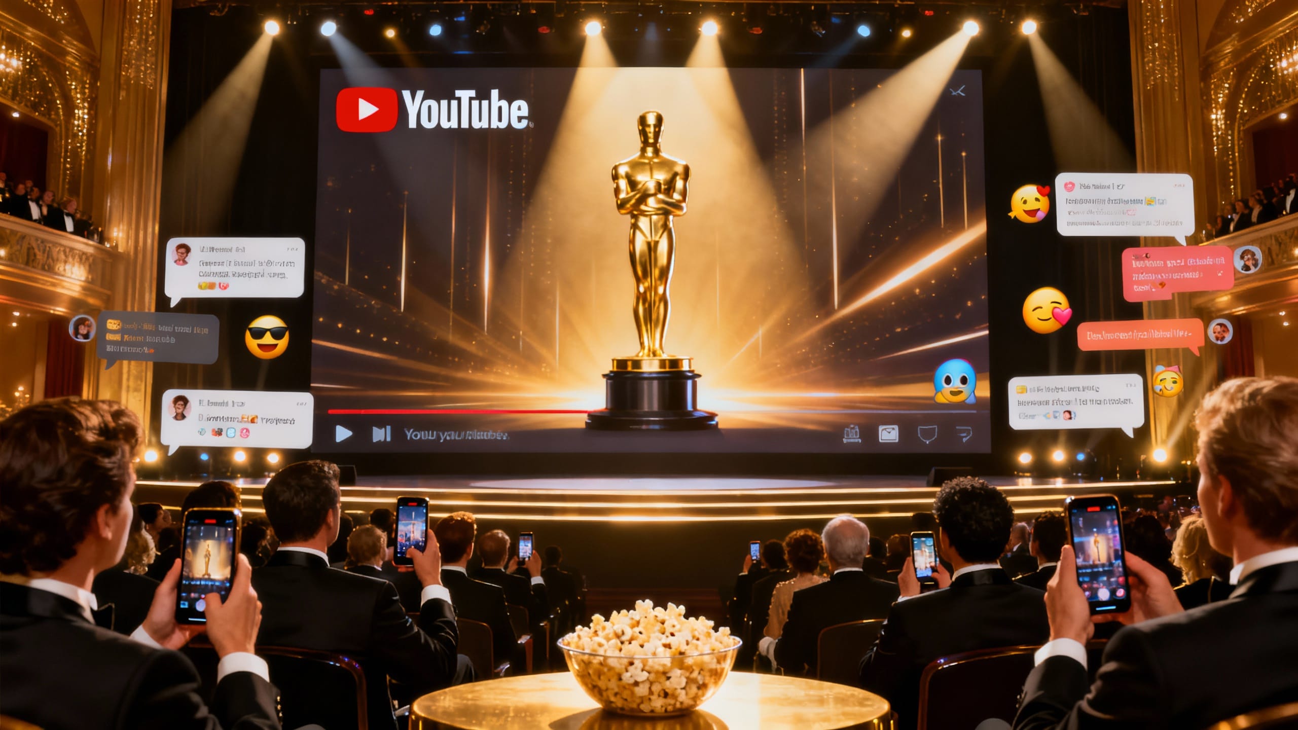 Personnes photographiant une soirée de remise de prix.