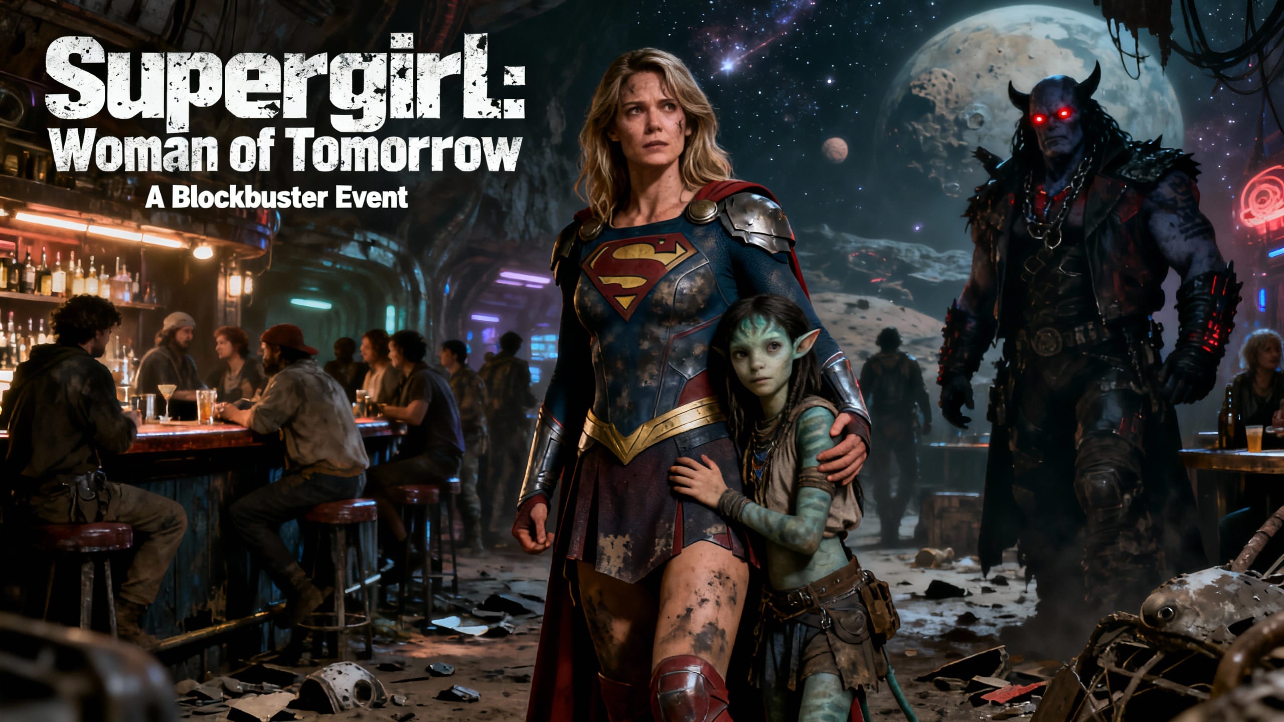 Supergirl protège une fille extraterrestre dans un bar.