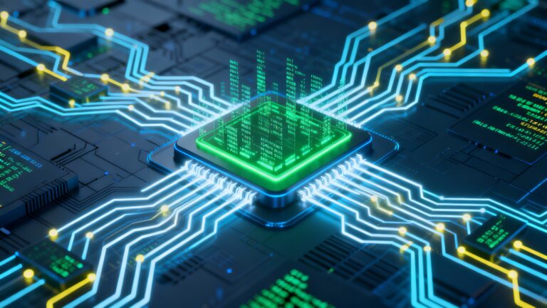 Illustration d'un processeur numérique lumineux