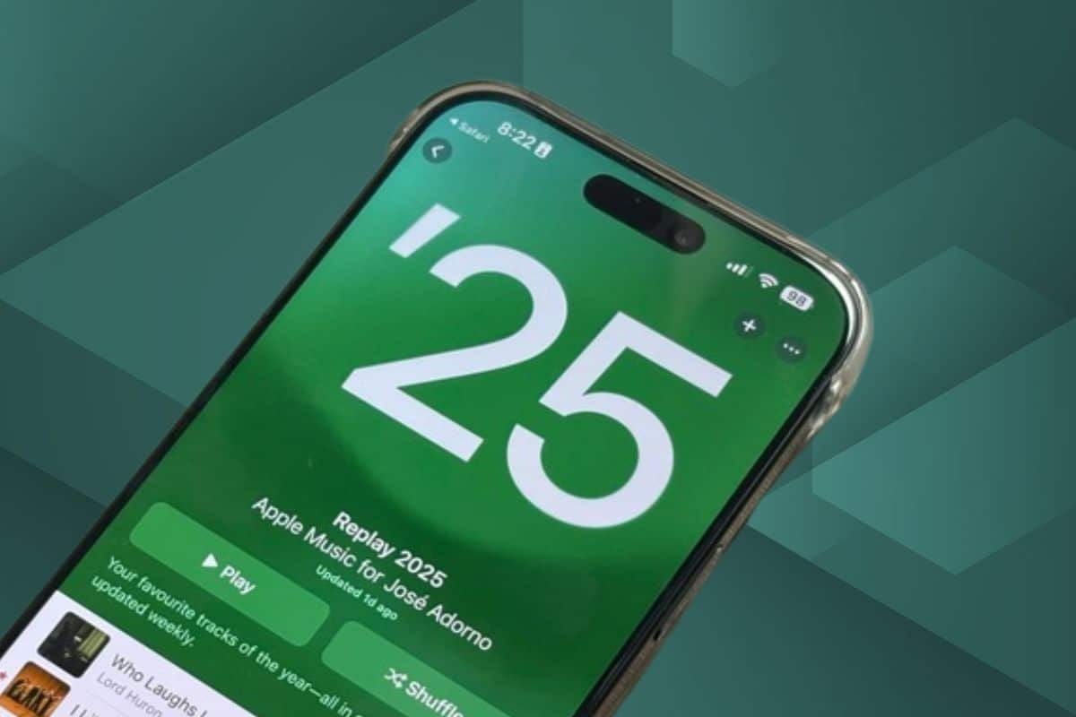 Écran iPhone affichant Apple Music Replay 2025
