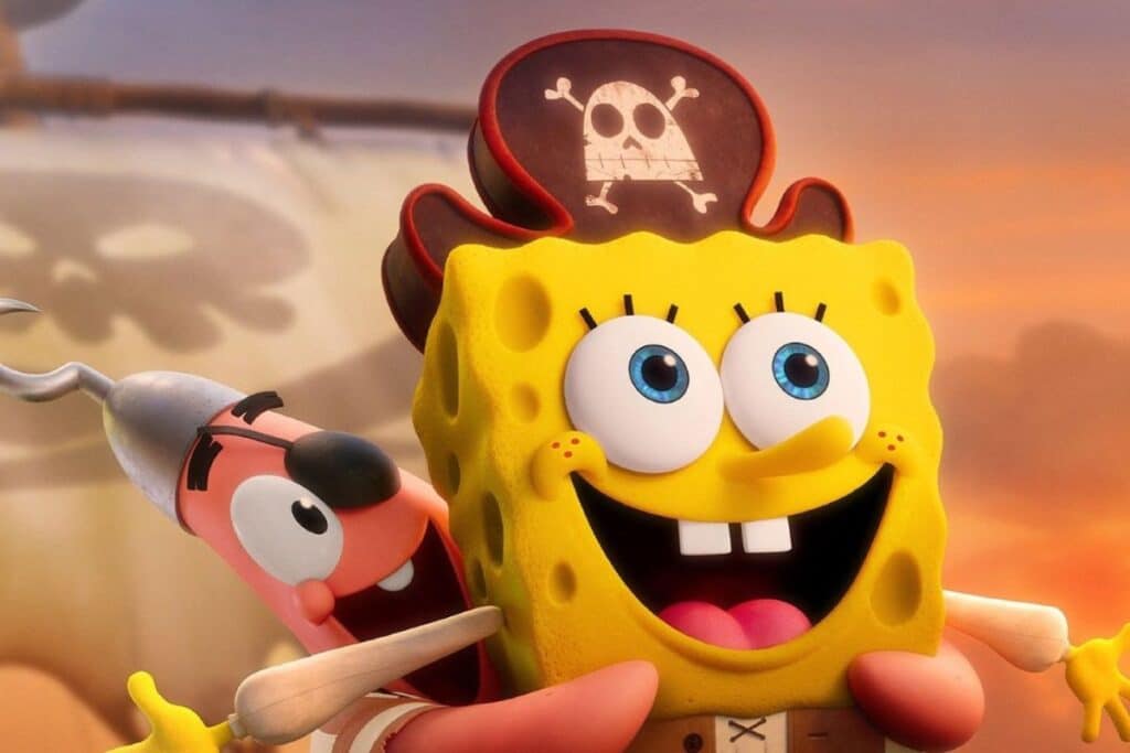 Deux personnages animés habillés en pirates souriants.