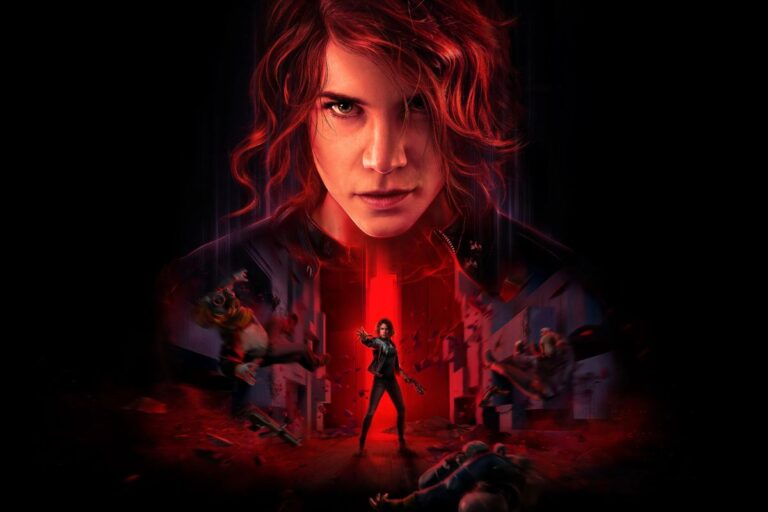 Femme en action, ambiance rouge intense.