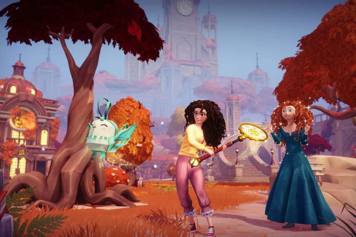 Personnages de jeu vidéo à l'automne.