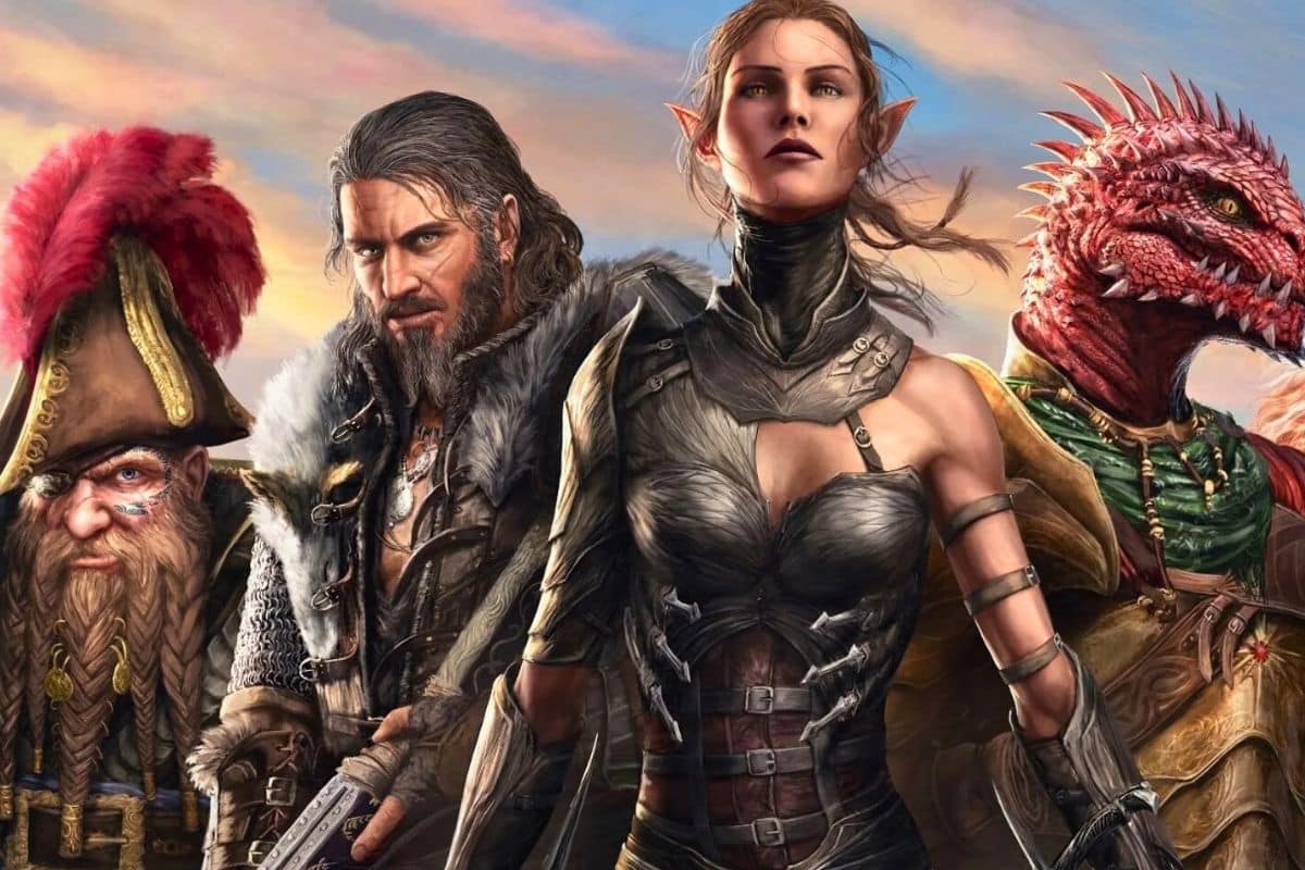 Personnages fantastiques variés en tenues de combat