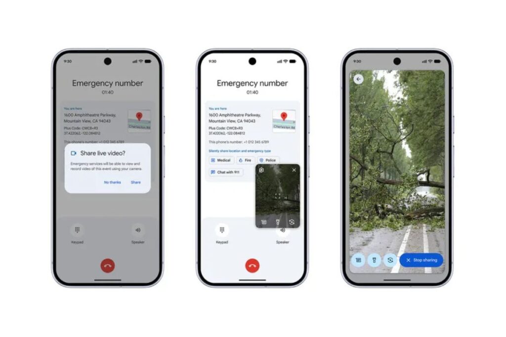 Écrans d'appel d'urgence sur smartphone.