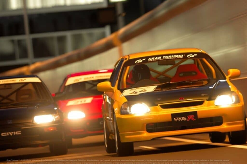 Voitures de course en compétition.