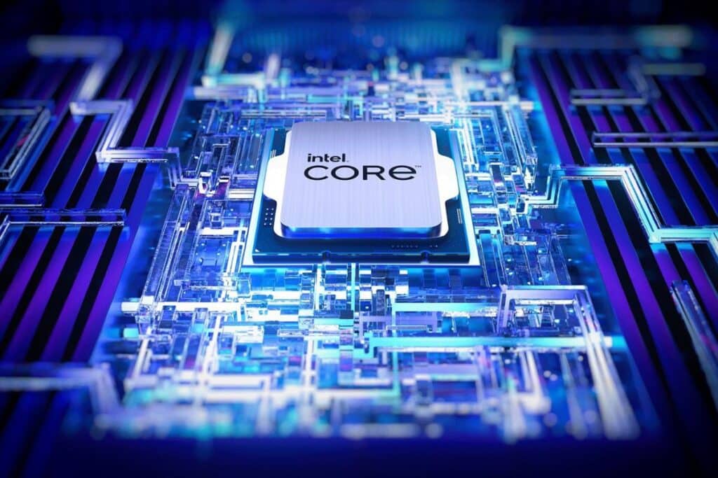 Processeur Intel Core sur carte mère numérique.