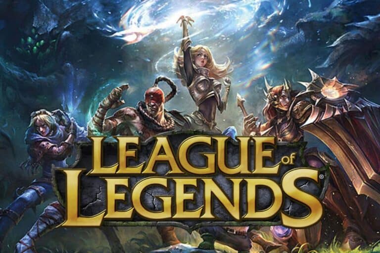 Affiche promotionnelle du jeu vidéo League of Legends.