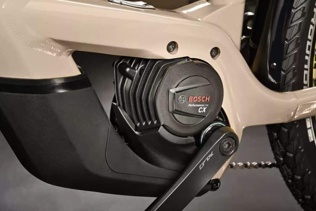 Moteur Bosch Performance Line CX sur vélo électrique.
