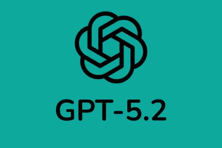 Logo noir GPT-5.2 sur fond turquoise