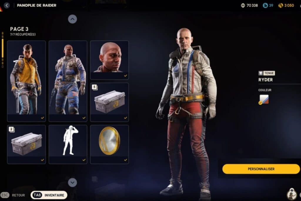 Écran de sélection de personnages de jeu vidéo.