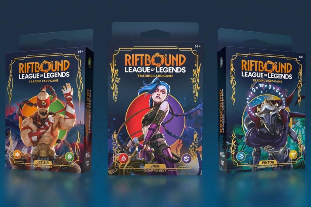 Paquets de cartes Riftbound League of Legends.