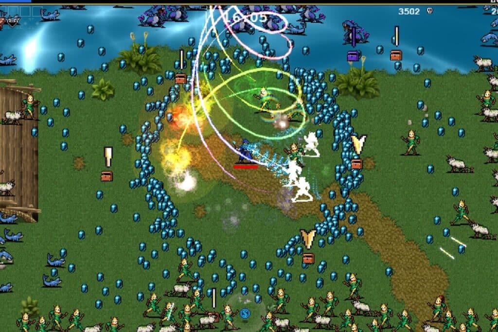 Jeu vidéo fantastique avec des combats et des pouvoirs magiques.