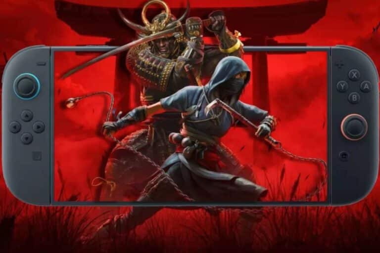 Guerriers samouraïs et ninjas sur écran de jeu.