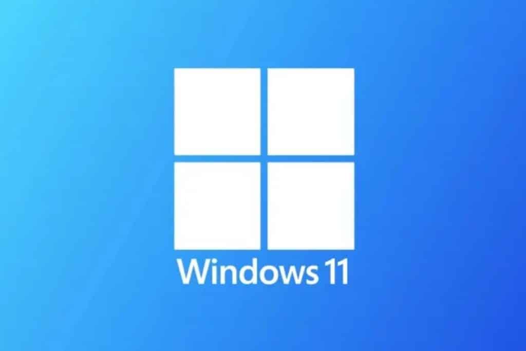 Logo Windows 11 sur fond bleu