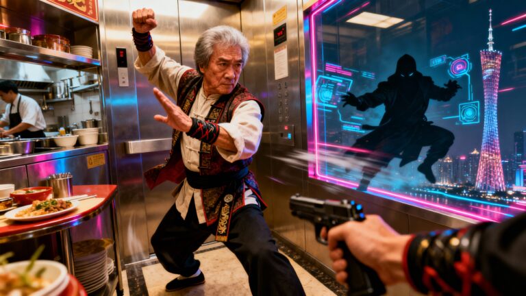 Combat dramatique dans une cuisine moderne