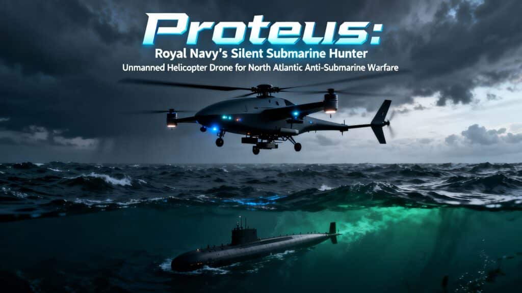 Drone et sous-marin sur l'océan Atlantique