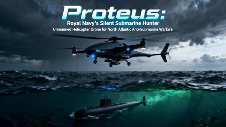 Drone et sous-marin sur l'océan Atlantique