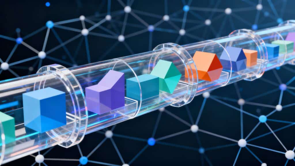 Formes géométriques dans un tube transparent