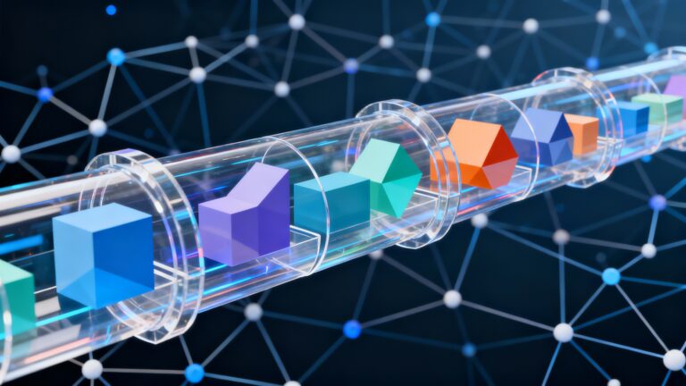 Formes géométriques dans un tube transparent
