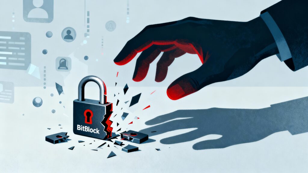 Main brise un verrou BitBlock digital