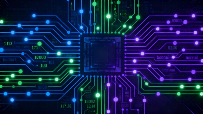 Circuit imprimé avec motifs lumineux colorés