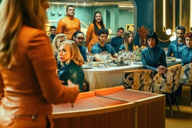 Réunion autour d'une table avec plusieurs personnes assises.