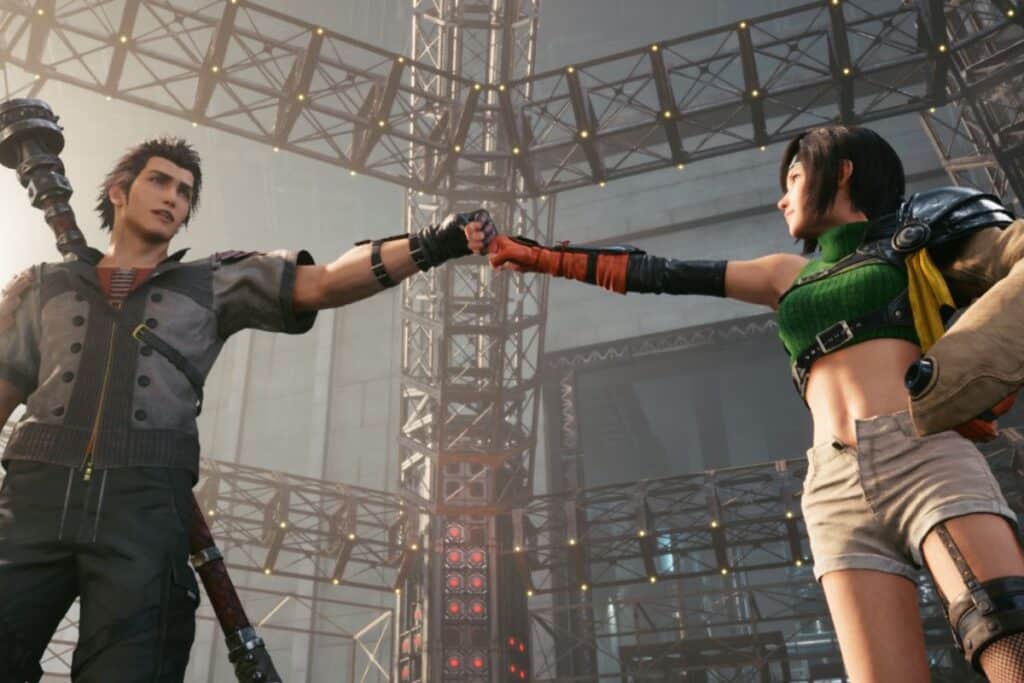 Deux personnages animés se tapent le poing.