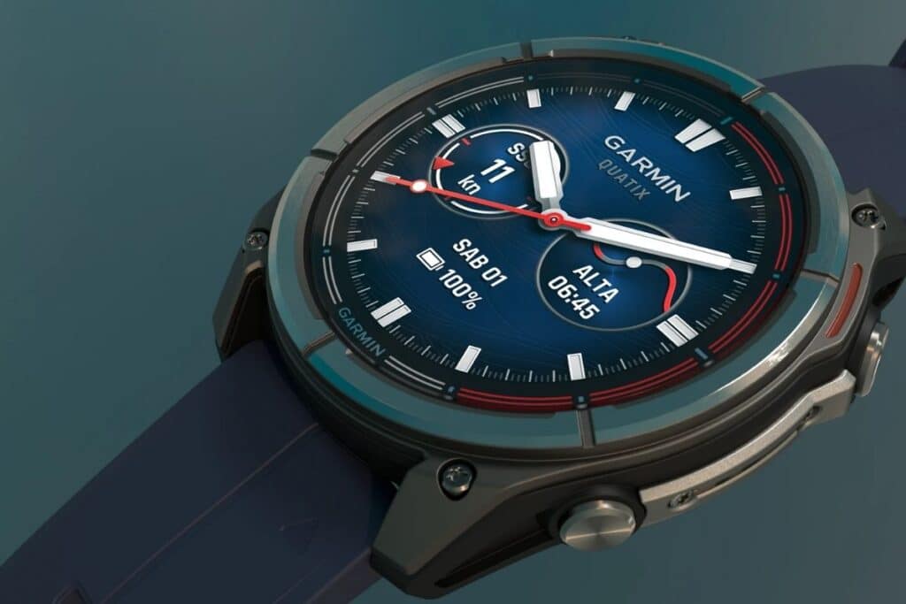 Montre intelligente Garmin avec écran numérique.