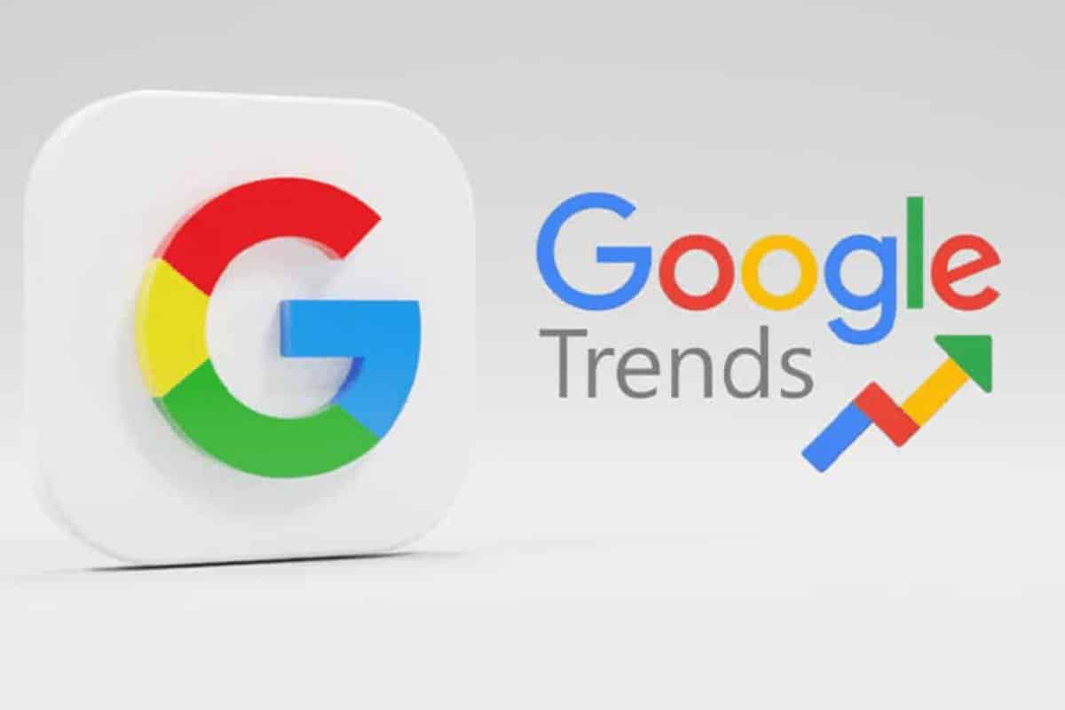 Logo Google Trends avec flèche montante.