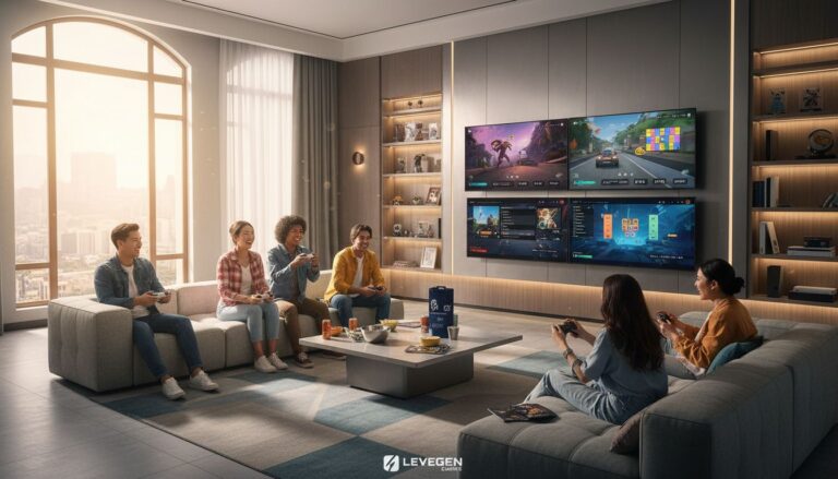 Personnes jouant à des jeux vidéo sur canapé.