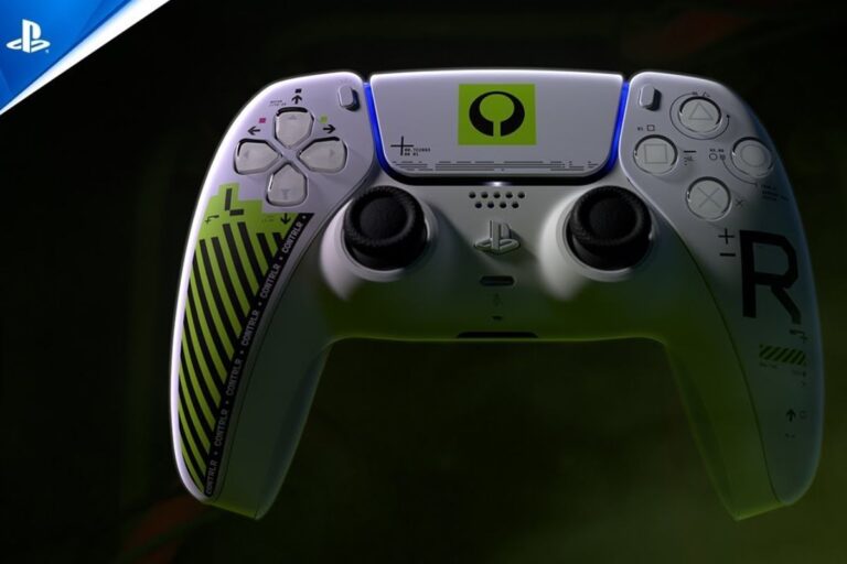 Manette de jeu personnalisée PlayStation en gros plan.