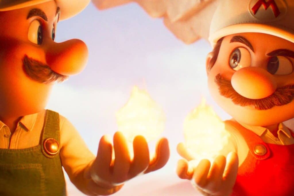 Deux personnages tiennent des boules de feu.