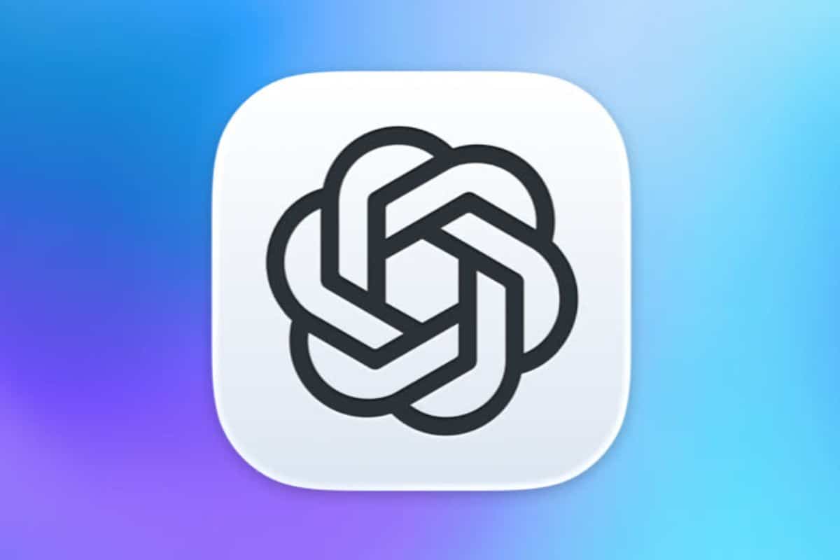 Icône d'application avec logo circulaire sur fond dégradé.