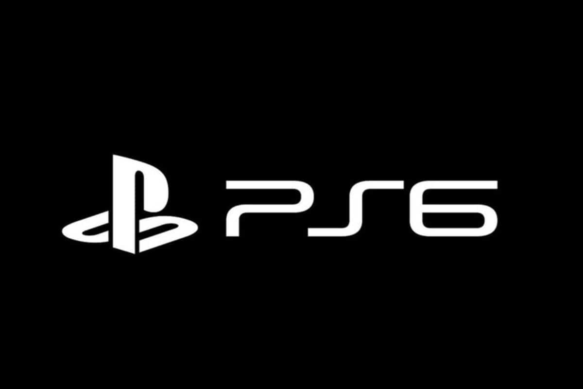 Logo PlayStation PS6 sur fond noir.