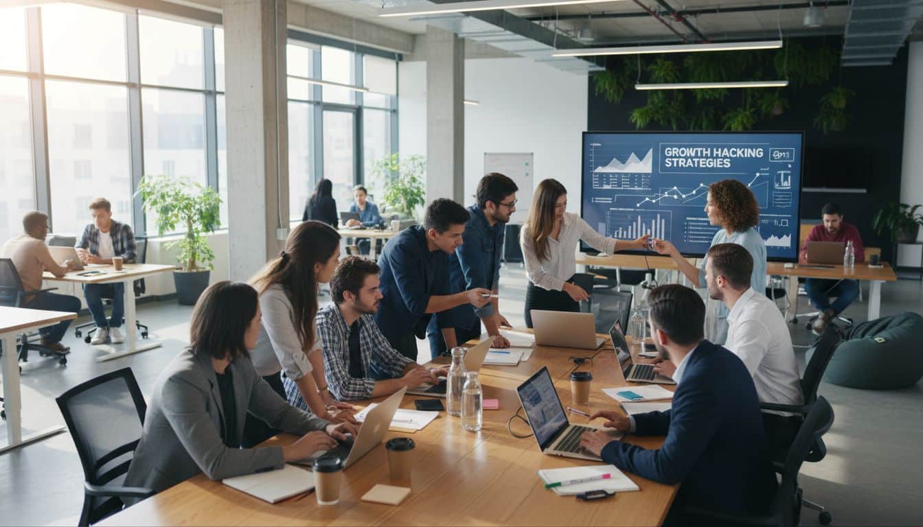 Réunion de travail dans un bureau moderne.