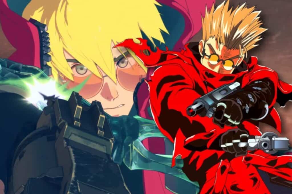 Personnage d'anime avec lunettes, cheveux blonds pointus.