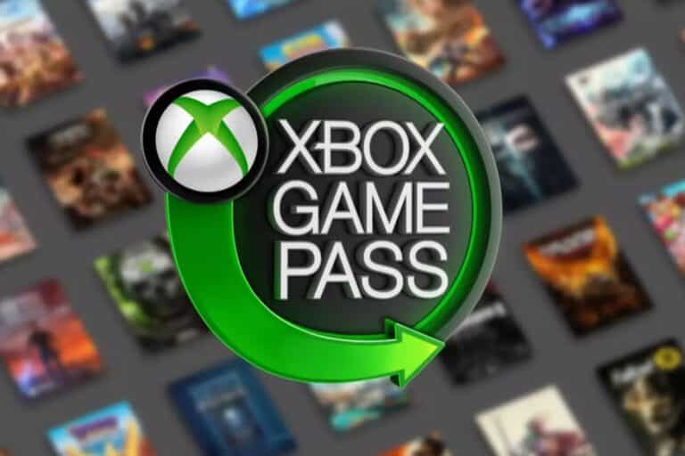 Logo Xbox Game Pass avec jaquettes jeux en arrière-plan.