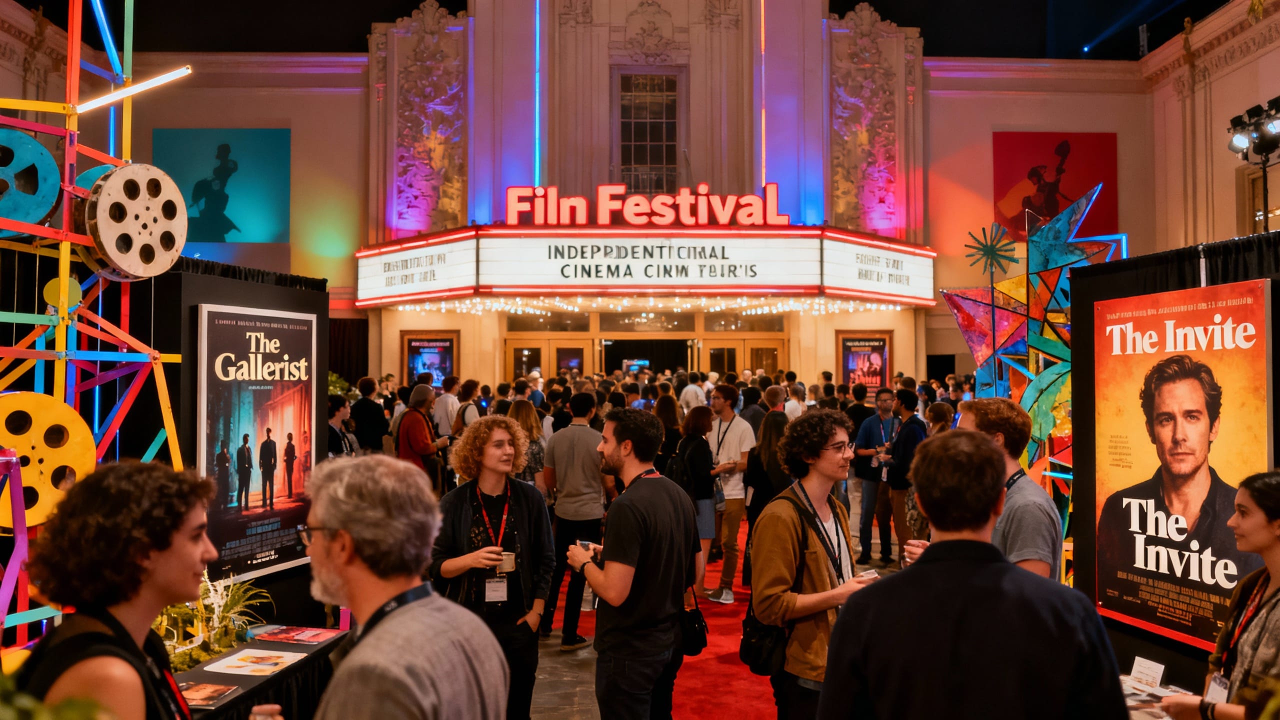 Festival de cinéma animé avec des affiches de films.