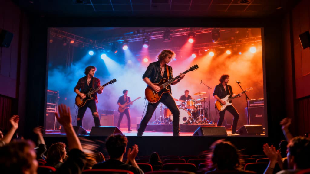 Concert de rock avec public enthousiaste