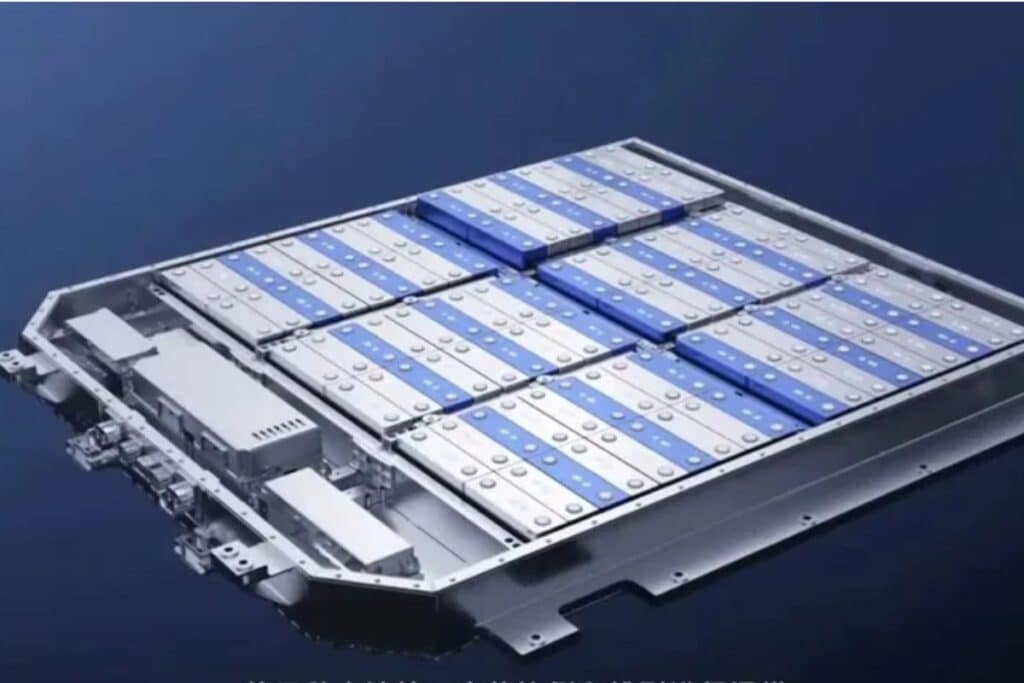 Batterie électrique de véhicule en gros plan.