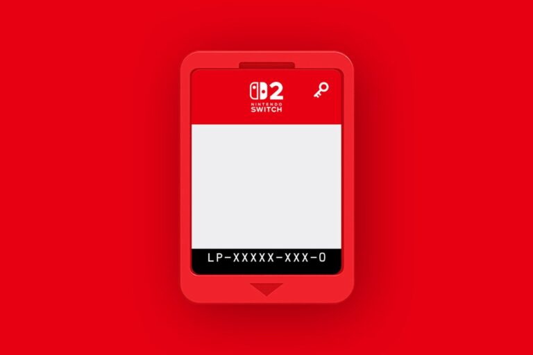 Carte de jeu Nintendo Switch sur fond rouge.